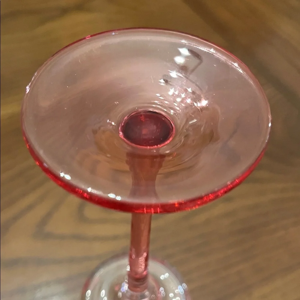 Pink Champagne Bow Flutes with Heart Gems, set of‎ 2